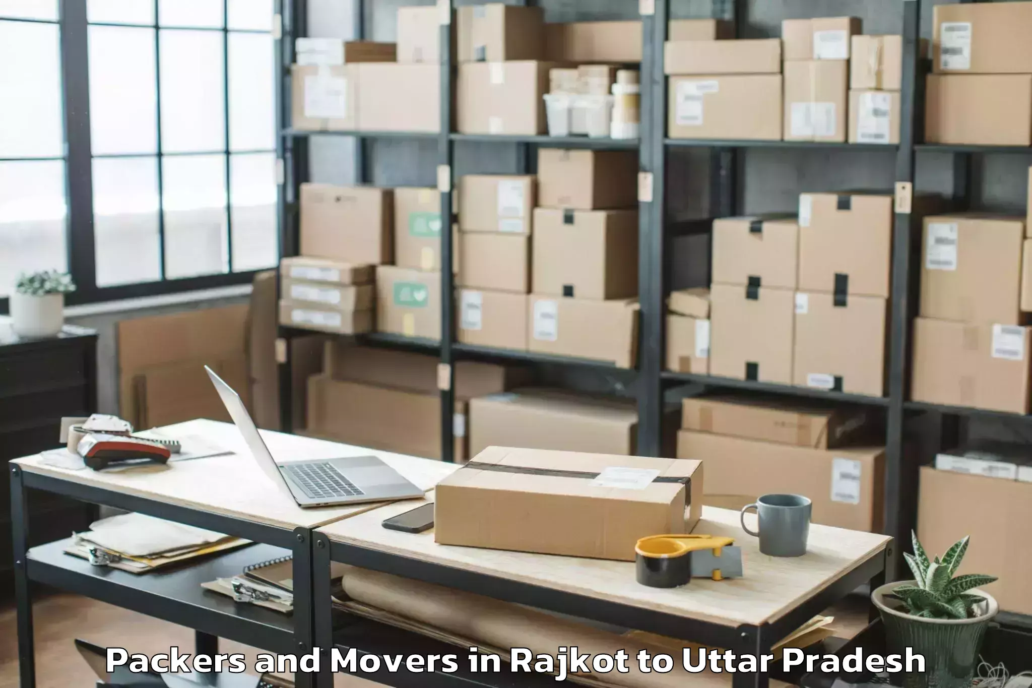 Easy Rajkot to Bilthra Packers And Movers Booking